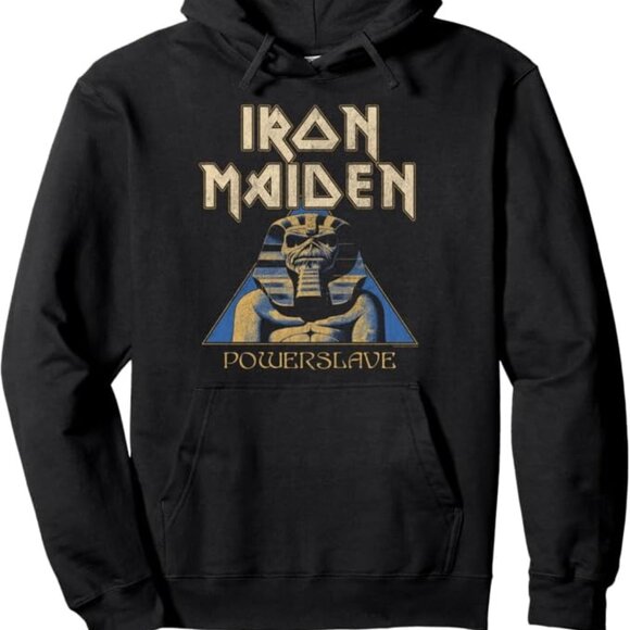 Official Iron Maiden Powerslave Pyramid Sphinx Black Pullover Hoodie S NWOT - Picture 1 of 1